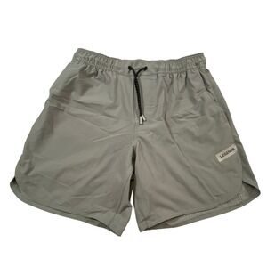 Legends Luka Mens Athletic Shorts Grey Laser Cut Vents Drawstring Size Medium